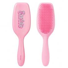 Miniso Barbie 粉色系列漸層水鑽髮梳，PP 與 TPEE 軟橡膠材質，順滑防打結髮刷，適合日常造型，便攜式女孩護髮工具 (1件) - 粉紅色-1PC - 查看 10