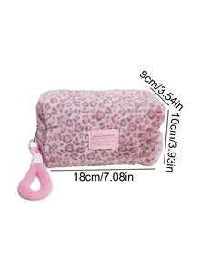 A Creative Leopard Print Portable Pencil Case, Large Opening Design Fashionable Pencil Case, For Students Storage For Study And Office Supplies - Multicolor - View 3