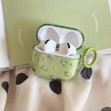 Fashion Creative Translucent Green Blue Flower Earphone Case With Hanging Ring For Airpods 4th Gen, Cute Earphone Cover For Apple 2nd Gen 3rd Gen New Protective Case Pendant Airpodspro 3 Korean Style Earphone Case Pro 2 Girls Earphone Case Protective Cover Spring Summer Earphone Case Birthday Gift Holiday Gift - Green - View 8