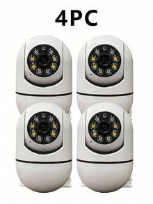 GENAI 1件/2件/4件 WiFi 安防攝影機，355度對講與夜視功能，可遠端控制，適用於室內與室外，使用 APP 可隨時隨地查看 - 白色 - 查看 12