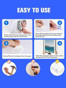 10/20/50pcs Heavy Duty Double Sided Tape, Strong Adhesive Double Sided Tape, Suitable For Walls, Floors And Doors – Multi-Purpose Foam Tape – Suitable For Crafts And Plastics - Multicolor - View 6