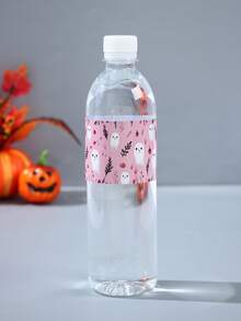 粉色幽靈萬聖節自黏防水水瓶貼紙，嬰兒洗禮派對裝飾水瓶標籤 - 粉色 - 查看 5