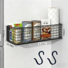 Magnetic Refrigerator Storage Basket Rack, Laundry Room Storage Organizer, Iron Storage Rack With Hanging Board Accessories, Suitable For Refrigerator, Microwave, Washing Machine, Refrigerator Organization - Multicolor - View 20