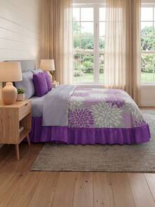 Home Elephant King Size Quilt With Decorative Cushions - Purple - View 3