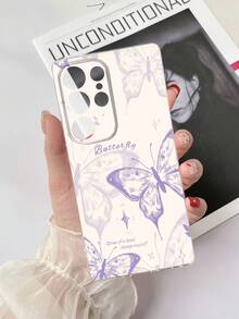 1pc Transparent TPU Anti-Fall Painted Butterfly Slogan Pattern Phone Case Compatible With Samsung Galaxy S23 Ultra/A14/A24 Android Phone Note12pro/Pixel 8/8 Pro/9 Pro XL Android Phone - Multicolor - View 3