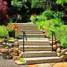 Industrial Pipe Handrail For Outdoor Steps, Single Post Stair Railing, Sturdy Metal With Anti-Slip Caps, Rustproof, Quick Install For Porch Patio - Black - View 8