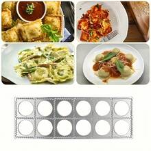 1 Pack 12-Cavity Ravioli Mold Press | Manual Italian Pasta Maker | Aluminum Dumpling & Wonton Stamping Tool | Multipurpose Pierogi Pastry Cutter | Kitchen Baking Accessory - View 8