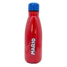 Nintendo SUPER MARIO BROS. 500ml Super Mario Bros Stainless Steel Bottle, Reusable For Back To School, For Children And Teenagers, Red Design With Blue Cap, Lightweight - Multicolor - View 4