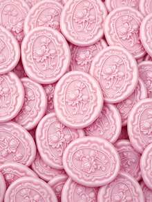20pcs 3D Embossed Frame Pattern Self-Adhesive Wax Seal Stickers, Suitable For Gifts, Wedding Invitation Envelopes - Pink - Flower - Pink - View 1