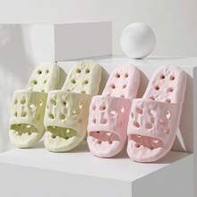 1 Pair Soft Cushion Hole Water-Drain Slippers, Couple Home Bathroom Gym Non-Slip Indoor Slides - Slippers - View 5