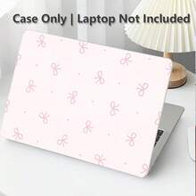 1pc Protective Case Compatible With Macbook, Pink Bow And Polka Dot UV Printed Pattern, Laptop Protective Cover, Simple Lightweight Durable Protective Case Suitable For MacBook Air Pro 13.3 13.6 14.2 15.3 16.2 Inch, Suitable For 13 Inch Neo Laptop Protective Case A3404 Model/ D14, D16 - View 1
