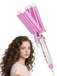 CRASTS 5-Barrel Curling Iron Wave Hair Curler Egg Curl Wand Temperature Control Large Barrel Water Wave 5-Tube Electric Hair Straightener Egg Curl Hair Curler - Lilac Purple - View 1