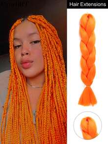 24 Inch High Temperature Synthetic Braiding Hair Bundles, Suitable For Braiding, Colors Include Light Brown, Platinum Blonde, Gray, Black, Brown Gradient, Multicolor, Fashion Braiding Hair Extensions, Suitable For Daily, Party, Cosplay, Music Festival And More - Multicolor - View 23