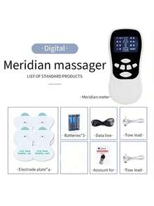 MORE BEAUTY Complete Portable Muscle Relaxation Massage Kit With Illuminated Display, Dual-Connection Massager With Adhesive Pads, Eight Simulation Modes And Fifteen Intensity Levels, Programmable Timer, Compact Design Ideal For Relieving Tension In Arms, Back, Legs, And Neck In Daily Routine - Multicolor - View 5
