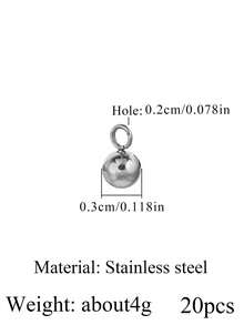 20pcs Stainless Steel Basic Handmade Round Bead Welding Rings Pendant DIY Jewelry Accessories For Necklace, Bracelet, Earrings - Silver (1300) - View 8