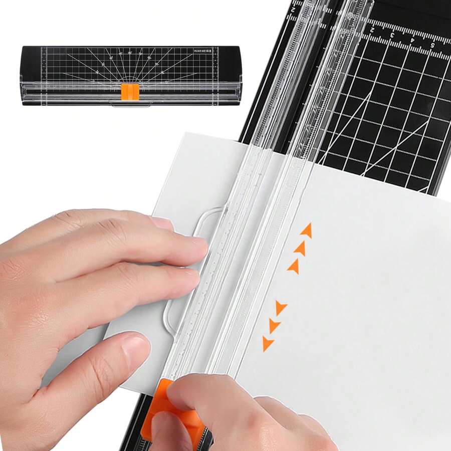 Portable A3/A4 Paper Cutter, Simple Precision Paper Trimmer, Plastic Two-Way Paper Cutter, With Automatic Protective Cutter, Suitable For School, Home And Office, For Photos, Cards, Scrapbook Trimming - Multicolor - View 1