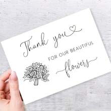 OBOVAY 1pc Elegant Florist Thank You Card "Thank You For Providing Us With Beautiful Flowers", With Heart Design, Perfect For Weddings Or Special Occasions - A - View 3