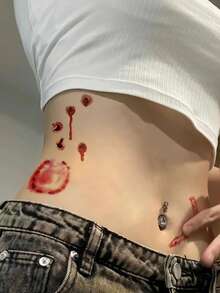 STARTTOOS 2 Peças Adesivos de Tatuagem Realistas com Padrão de Cicatriz para Halloween, Maquiagem de Fantasia, Festa, Presente, Braço, Ombro, Pescoço, Clavícula e Costas - Multicolorido - Visão 4