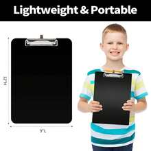 Plastic Clipboard With Pen Holder, [10% Thicker] Clip Boards 8.5x11 With Low Profile Clip, Cute Hanging Clipboard, Standard Letter Size A4 For Women Teacher, Office &Amp; School Supplies, Black - ColorA - View 4