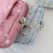 1 pieza Bolsa de almacenamiento de cámara CCD acolchada de espuma, bolsa de maquillaje mini con diseño de dibujos animados dulce y lindo, bolsa para lápiz labial, bolsa para auriculares Bluetooth, organizador de cables de auriculares, bolsa de almacenamiento miscelánea, monedero con patrón de lazo bordado, estuche protector de cámara mini, monedero con diseño abatible, tarjetero de gran capacidad, bolsa para lápiz labial con diseño a cuadros lindo, tarjetero negro de moda, bolsa de almacenamiento de cámara - Multicolor - Ver 10