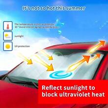 Easypie Selection Pelindung Matahari Mobil 130 x 60 cm, Pelindung Matahari Isolasi Panas Anti-UV, Pelindung Matahari Kaca Depan, Pelindung Kaca Depan Otomatis yang Dapat Ditarik, Pelindung Matahari Reflektif Penghalang Cahaya - Perak - View 4