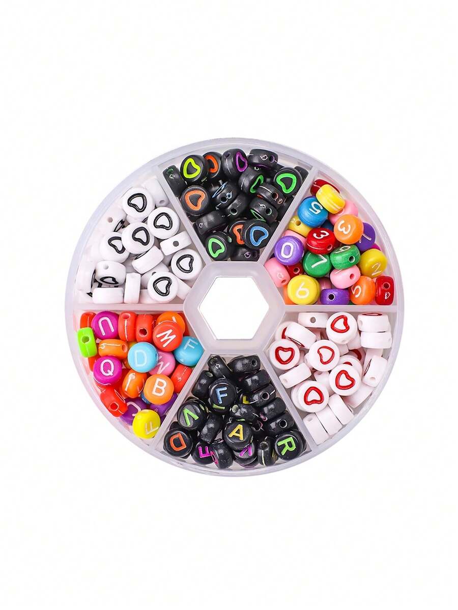 1pc 240pcs Acrylic Colorful Number & Letter Beads Box, DIY Bracelet Letter Beaded Accessories - Multi-color Letters - View 1