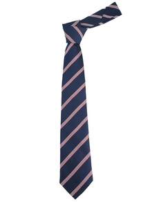 1pc Classic Striped JK Uniform Tie, Twill Necktie, Personalized Hand-Tied Tie, Suitable For Daily Wear, Cosplay, Party Tie Accessory - Navy Blue - View 2