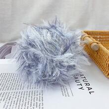 1pc 100g Handmade Novelty Fancy Yarn, Skin-Friendly Multicolor Gradient Grey Blue Long Feather Fluffy Fuzzy Mixed Yarn, Multistrand Hand Blended Colorful Art Yarn For Knitting Crochet DIY Bag Hat Scarf & Handmade Accessories & Craft Projects - 100g - View 5