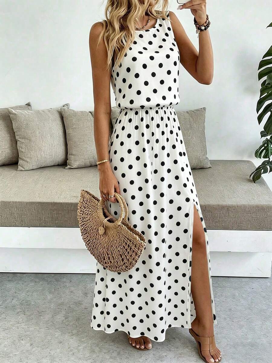Women Long Dresses - 黑白2 - 查看 1