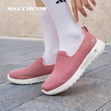 Skechers Women's Openwork Breathable Mesh Cloud Foam Sole Slip-On Cushioned Walking Shoes, Lightweight Sports Shoes - Hot Pink - View 4