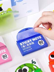 1pc Fruit Themed Pull-Out Pearlescent Sticky Notes, Transparent Color Self-Adhesive Memo Tabs, For Marking Key Knowledge And Sort, First Day Of School - Multicolor - View 3