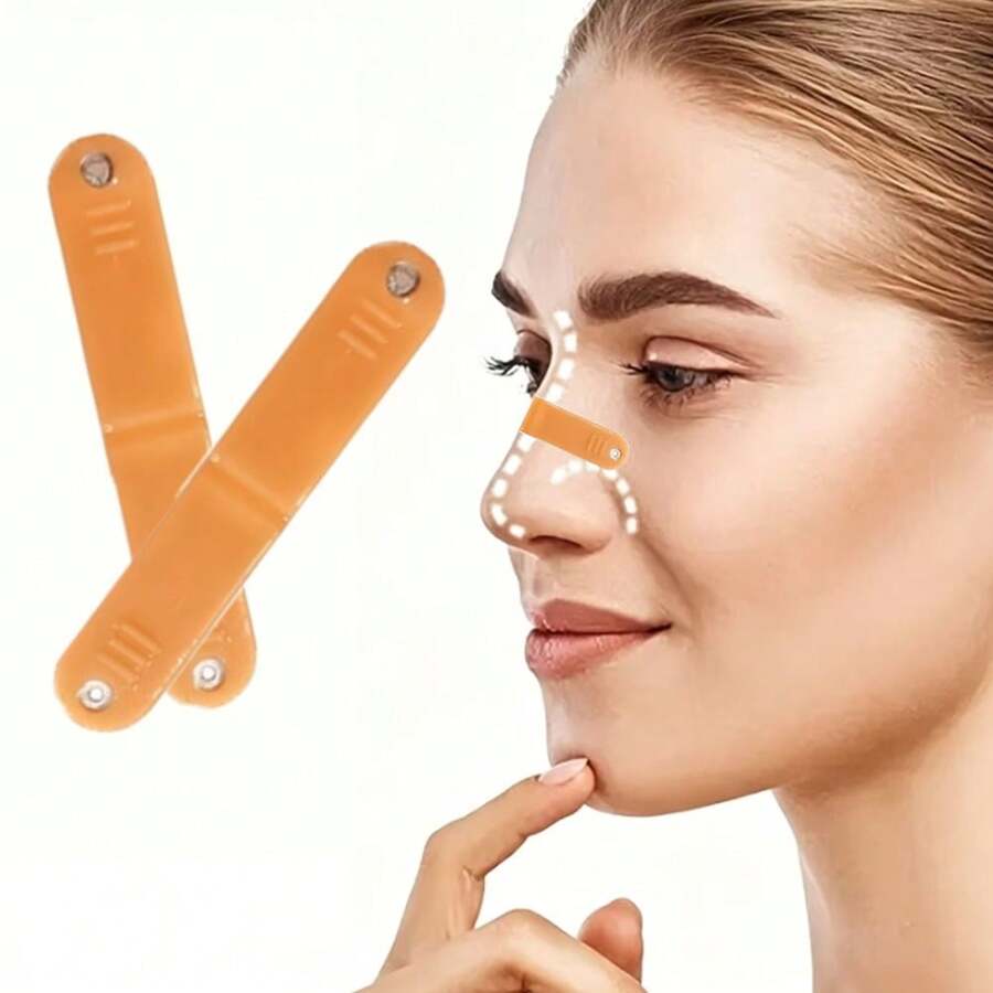 1 Set 1pc New Upgraded Sleep Memory Nose Clip - Physical Nose Wing Trainer - Recommended For Sleep Use - Slouchy; Beginner Nose Wing Training Patch - Soft; Comfortable - Reusable; Cost-Saving - Compact; Convenient - Daily - Outdoor - Sports - Sleep - Unisex - Gift - Multicolor - View 1
