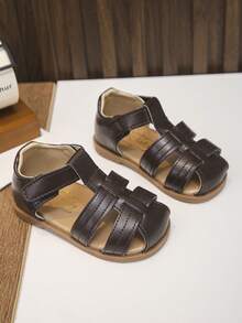 Infant & Toddler Girls' Closed-Toe Roman Sandals, Soft, Fashionable & Comfortable - Brown - View 4