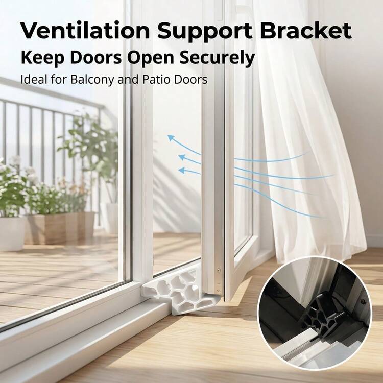 OBOVAY 2pcs/Set Window And Balcony Door Stoppers, Unique Geometric Design, Lightweight, Sturdy Structure, Effectively Prevent Accidental Sliding, Easy Installation And Removal. Suitable For Sliding Doors, Balcony, Bathroom, Office, Apartment, Patio. - D - View 2