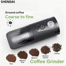 SHENDAI Electric Coffee Grinder, Ceramic Conical Grinding Disc, Adjustable Thickness, One Click Control, Mixing Grinder, Portable Coffee Grinder, USB Charging, Coffee Utensils, Suitable For Travel, Camping, Office And Home Use - Multicolor - View 3