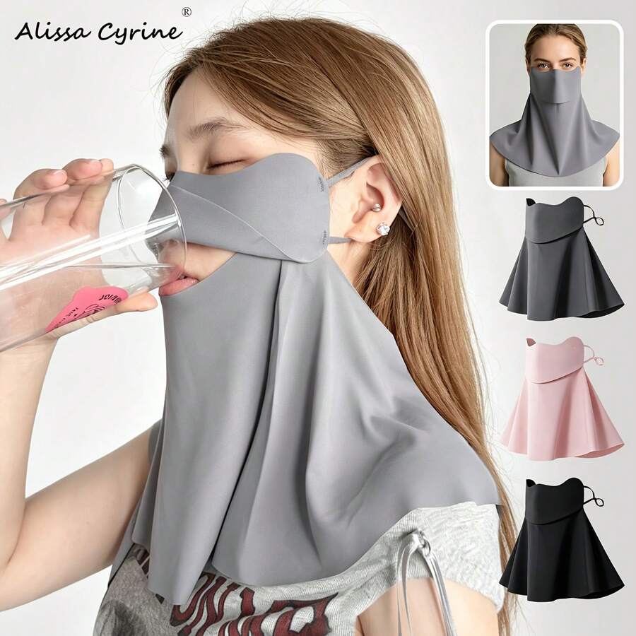 Masker Wajah Musim Panas Wanita yang Bernapas, Desain Modern, Tali Telinga yang Dapat Diatur, Berbagai Warna - Cocok untuk Aktivitas Luar Ruangan dan Penggunaan Musim Panas - Hadiah Ideal untuk Wanita, Ringan dan Nyaman, Perlindungan Leher Penuh