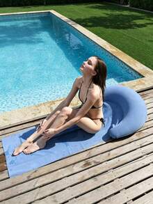 1pc Inflatable Beach Mat, Lightweight And Portable, Suitable For Outdoor Camping, Beach Relaxation And Pool Leisure, Essential For Summer Parties, Friends Gatherings, Picnics, Swimming Pool Inflatable Toy - Multiple Styles - View 2