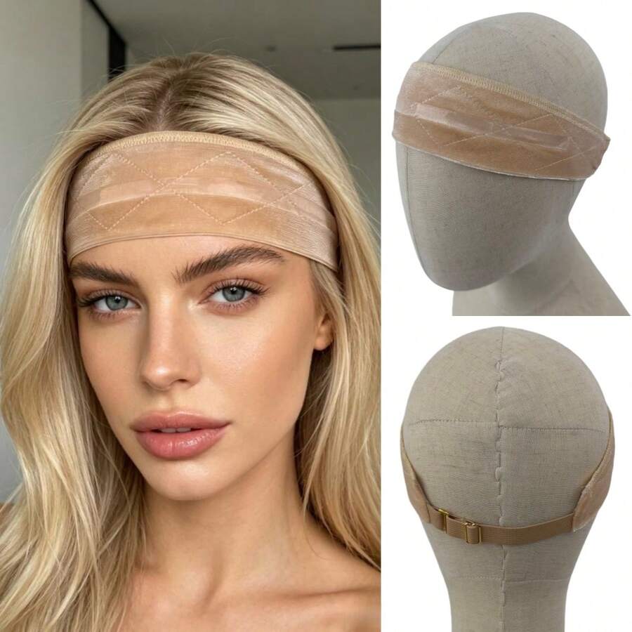 Băng đeo tóc giả nhung chống trượt có lớp lót silicone tích hợp, băng đeo tóc co giãn điều chỉnh được cho tóc giả ren, trang điểm hàng ngày, thể thao, cosplay, 4 màu, Halloween - Xem 1