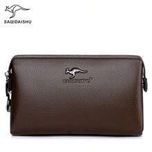 Men's Large Long Leather Clutch Wallet Passport Business Phone Case Credit Card Holder Wallet Casual Anti-Theft Password Lock Handbag RFID Blocking - Brown - View 11