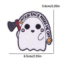 4 Pcs/Set Funny Phrase Iron On Patches, Hamster Ax Cat Embroidered Appliques For Cartoon Animal Jeans Jackets Backpack Streetwear DIY Clothing Decoration - Multicolor - View 3