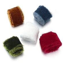 1 Roll Polyester Handmade Hand-Torn Frayed Edge Velvet Ribbon DIY Hair Accessories Bows Wedding Bouquet Gift Packaging Christmas Halloween New Year Wedding Birthday Party Decoration Ribbon - Raw-edged Ribbon - View 8