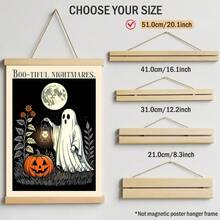 1pc Cute Ghost Canvas Wall Art Decor Spooky Halloween Poster Retro Pumpkin Print Gothic Moonglow Painting Aesthetic Hanging Picture Funny Quote Artwork For Bedroom Living Room Holiday Home Decor Unframed /Framed/Wooden Hanging - Pattern - View 18