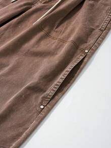 INFLATION Men's Vintage Washed Curved Leg Long Pants - Cocoa - View 6