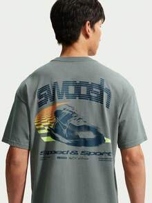Nike Men's AS U NSW TEE LSE SPEED AND SPO Short Sleeve Knit Collarless T-Shirt TIM3778-084 - Grey - View 4