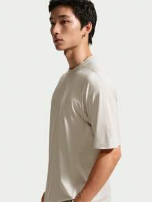 Nike Kaos Rajut Lengan Pendek Tanpa Kerah Pria AS M NK DF 24.7 IS LGT SS TOP TIQ8274-104 - Krem - View 4