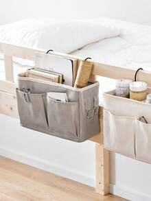 2pcs/1pc Multifunctional Dorm Hanging Storage Bag, Fabric Bedside Phone Organizer, Top Bunk Bedside Storage Tool, Student Sundries And Bed Sheet Hanging Basket, Dorm Storage Tool, Bedside Storage Bag, Storage Supplies - Multicolor - View 2