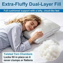 2PCS Luxury Hotel-Quality Pillows, Queen Size High Resilience Plush Fill, HypoallergenicPolyester Fabric, Soft Comfortable For Deep Sleep. Ideal For Side Back Sleepers, BreathableCooling, All-Season Use, Machine Washable - 2PCS White - QUEEN - View 5