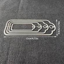 1pc Metal Cutting Die, Scrapbooking Embossing Template, Handmade Greeting Card Making Metal Cutting Tool, Gift Card Making Tool - Label - View 6