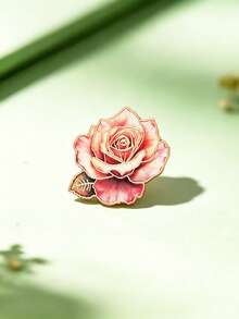 1 pieza Broche de metal con rosa vintage, que representa el amor romántico y suave, color degradado tie-dye, de alta gama y elegante, regalo perfecto para la novia y la mejor amiga en días festivos, combina con abrigos y cardigans para lucir elegante - Multicolor - Ver 6
