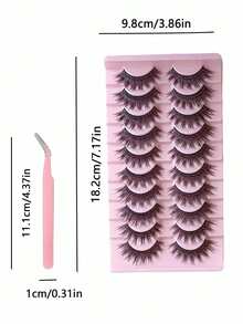 歐美跨境一體式自然假睫毛，3D捲翹蓬鬆條狀睫毛 - 查看 3